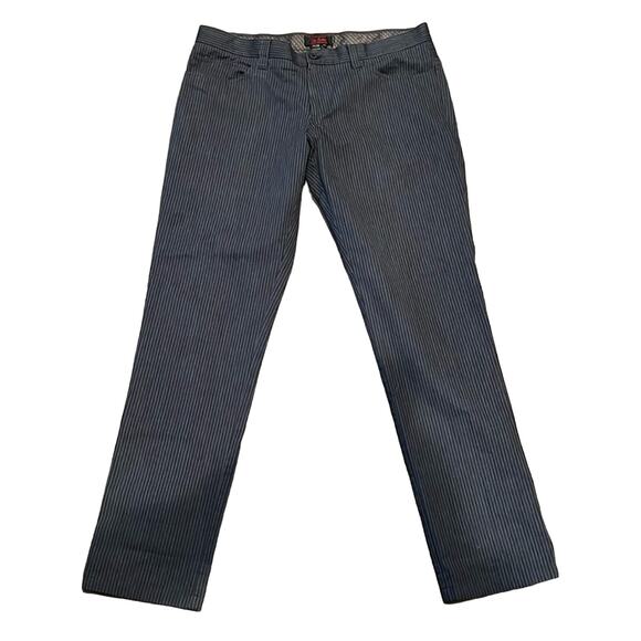 Scotch & Soda Top Scotch Men's Stripe Straight Leg Pants Charcoal Grey Size XXL - Picture 1 of 9